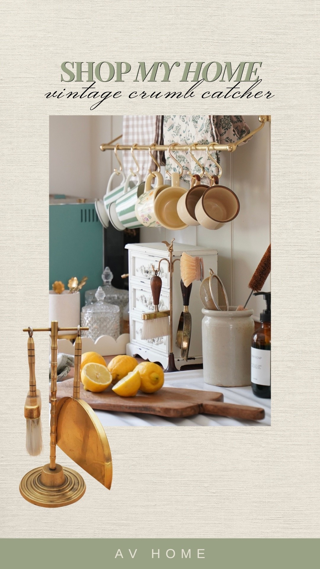 Similar vintage crumb catcher on a stand to mine. Love the brass finish ✨

#LTKuk #LTKhome