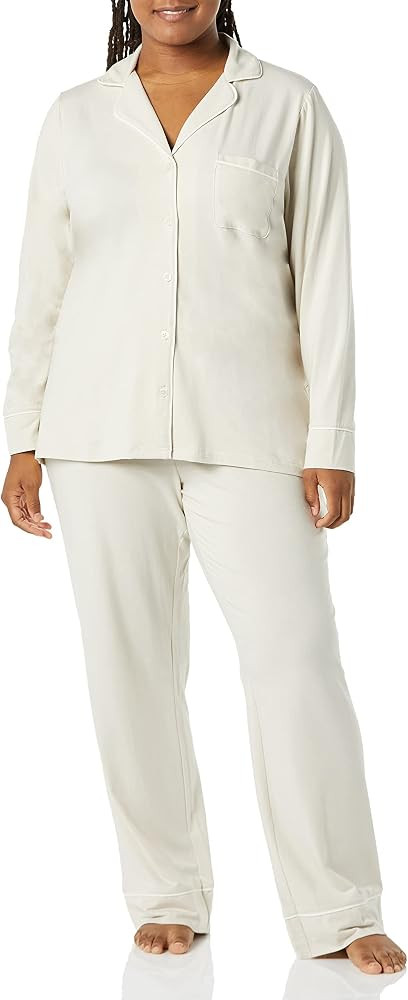 Amazon Essentials Women's Cotton Modal Long-Sleeve Shirt and Full-Length Pant Pajama Set (Availab... | Amazon (US)