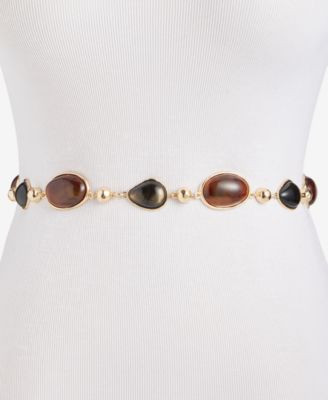 I.n.c. International Concepts Resin Stone Chain Belt, Macy's Exclusive - Gold | Macy's