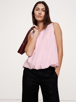Cotton Poplin Bubble Tank | Banana Republic (US)