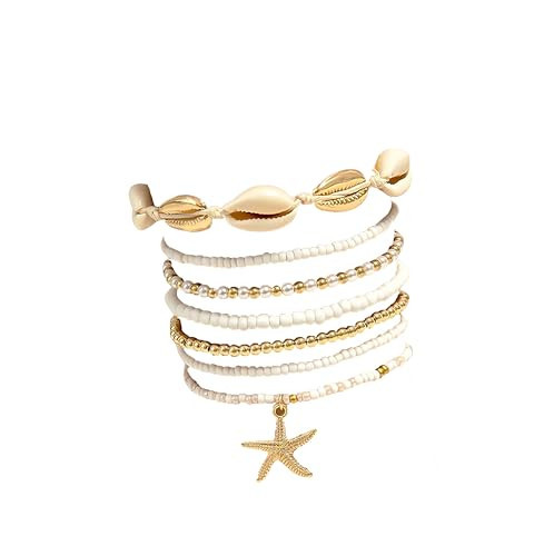 QKEOISUD Starfish Shell Summer Beach Beaded Bracelets for Women Boho Holiday Layered Stackable Jewelry Accessories Prsents | Amazon (UK)