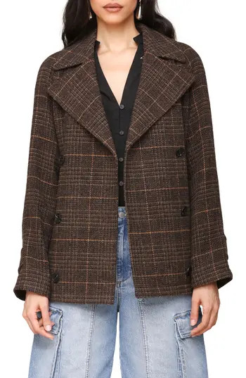 Avec Les Filles Double Breasted Plaid Coat in Estate Plaid at Nordstrom Rack, Size Large | Nordstrom Rack