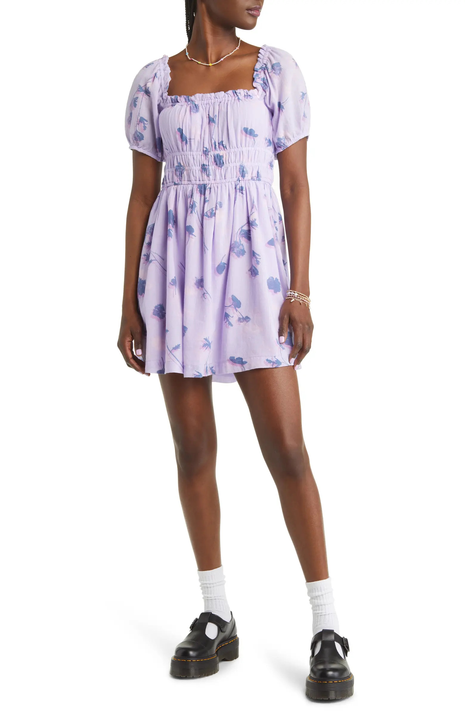 BP. Shirred Puff Sleeve Prairie Dress | Nordstrom | Nordstrom