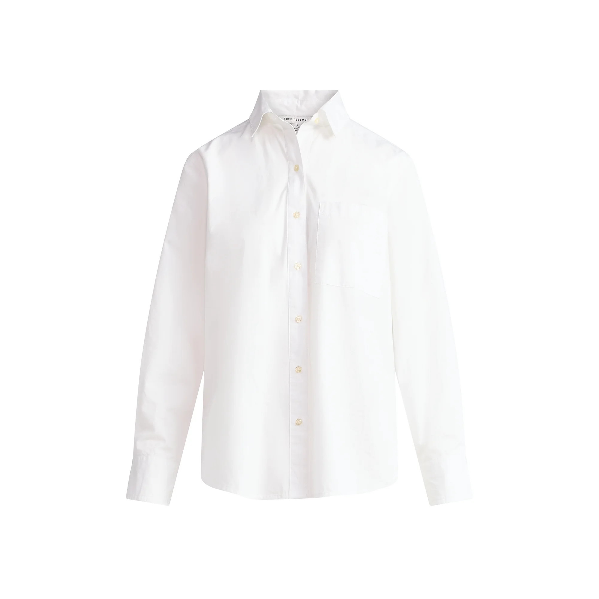 Free Assembly Women's Boxy Cotton Button Front Tunic Shirt with Long Sleeves, Sizes XS-XXL | Walmart (US)