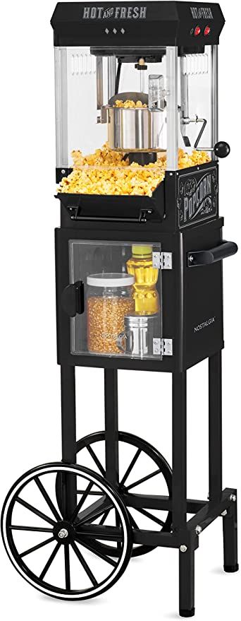 Nostalgia KPM220CTBK 2.5 oz Professional Popcorn & Concession Cart with 5 quart Bowl, 45" Tall, M... | Amazon (US)
