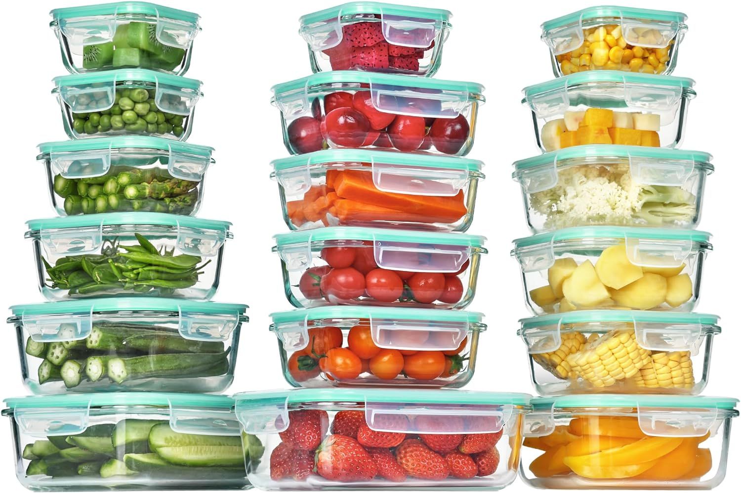 Vtopmart 18Pack Glass Food Storage Containers with Lids, Meal Prep Containers, Airtight Lunch Con... | Amazon (US)