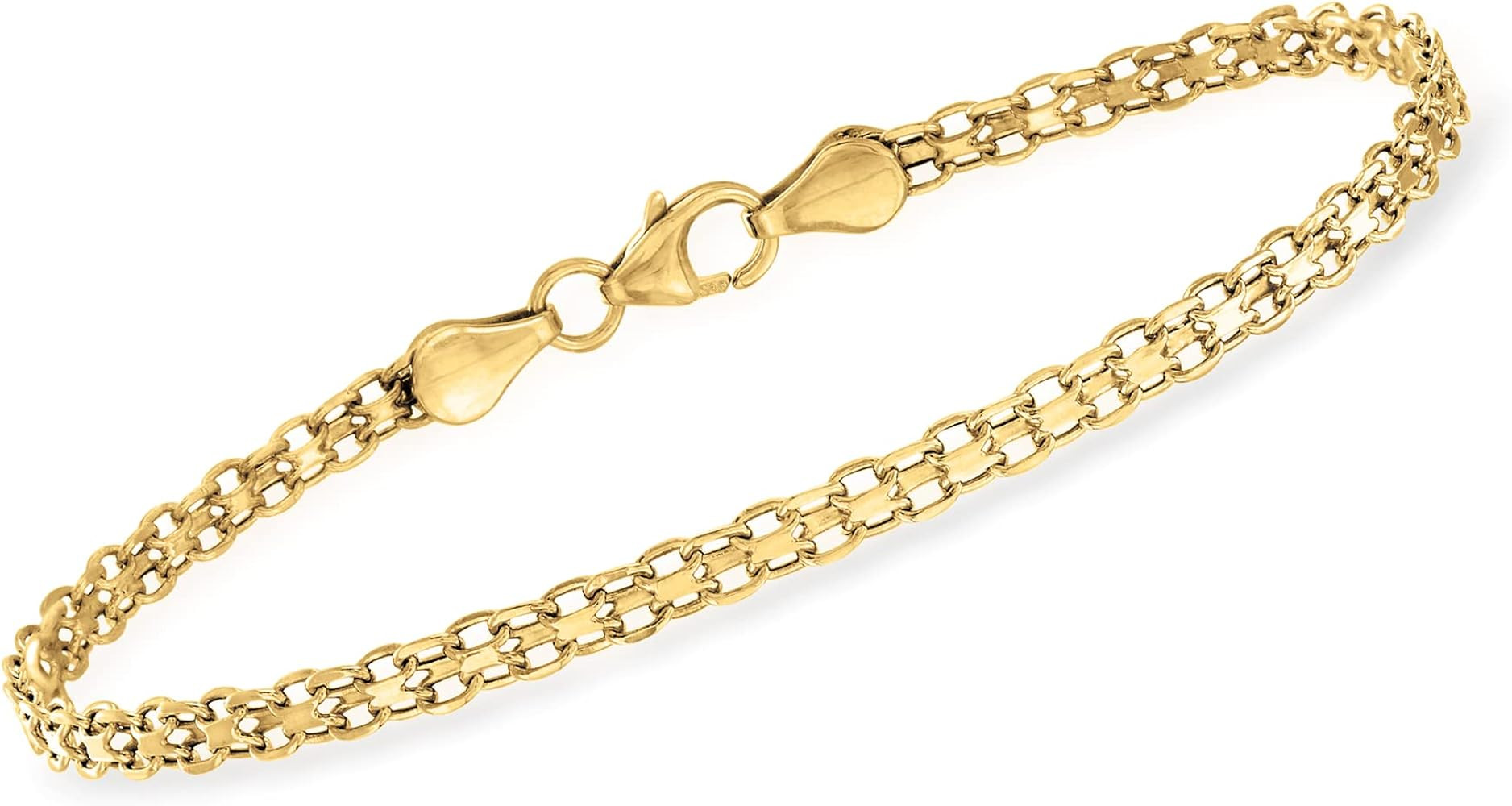 Pure Collection by Ross-Simons Italian 14kt Yellow Gold Bismark-Link Bracelet | Amazon (US)