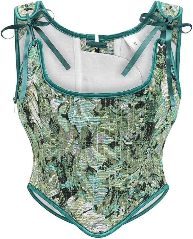 Dreay Womens Vintage Asymmetrical Hem Overbust Corset Tie Front Lace-up Back Bustier Shapewear To... | Amazon (US)