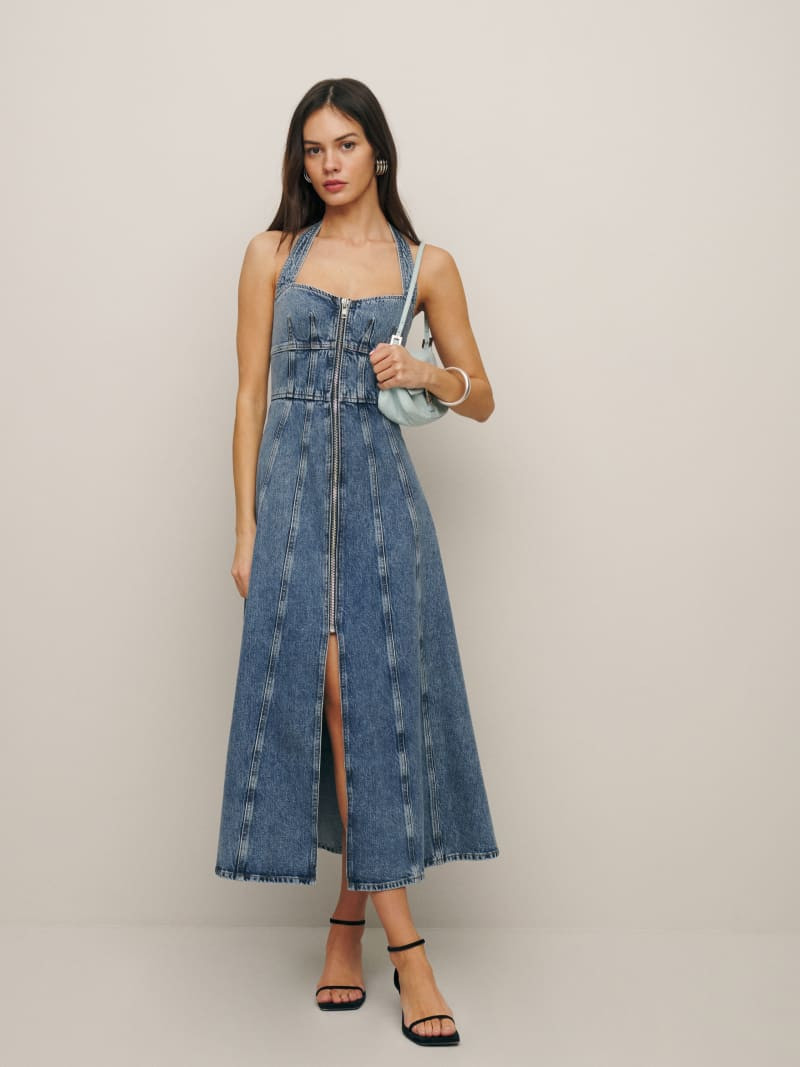 Lilah Denim Midi Dress | Reformation (Global)