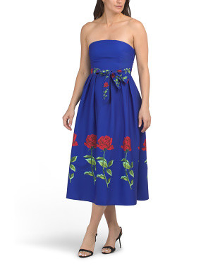 Strapless Floral Print Midi Dress | Midi Dresses | Marshalls | Marshalls