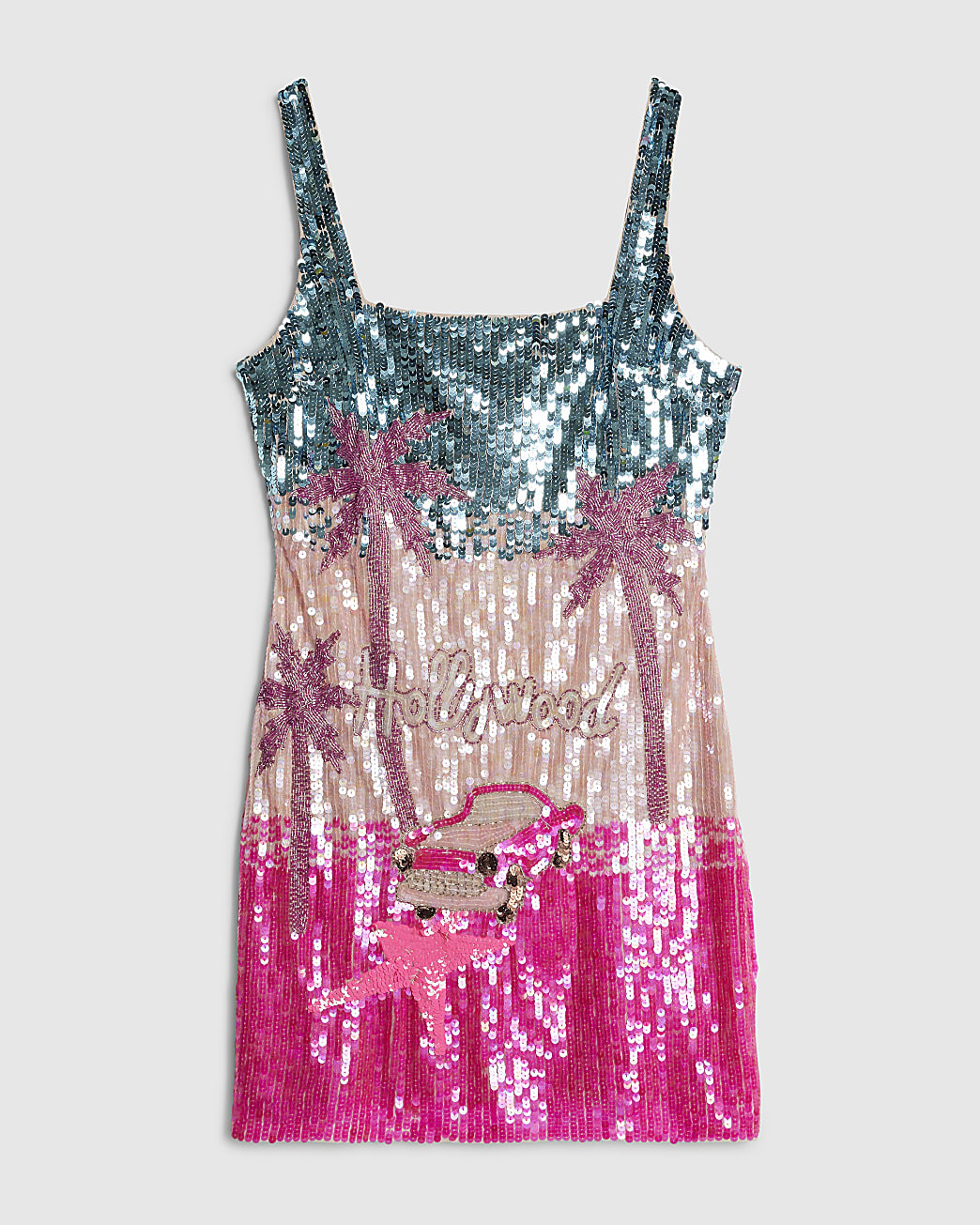 Pink Year Zero Hollywood Embellished Dress | River Island UK & IE