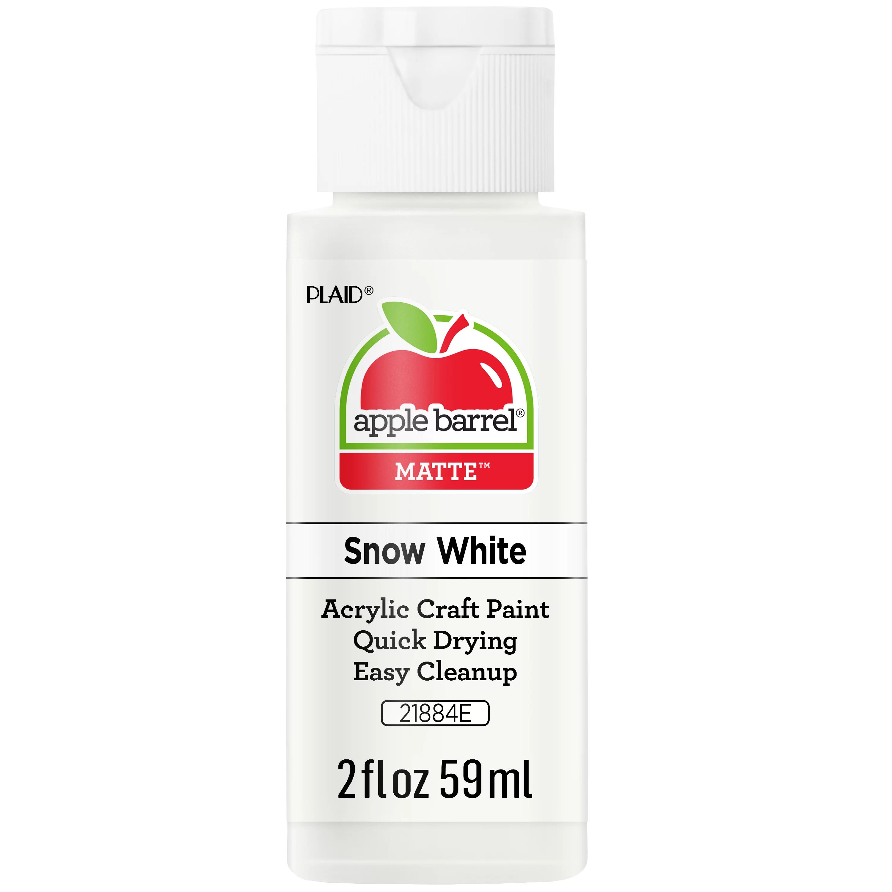 Apple Barrel Acrylic Craft Paint, Matte Finish, Snow White, 2 fl oz | Walmart (US)