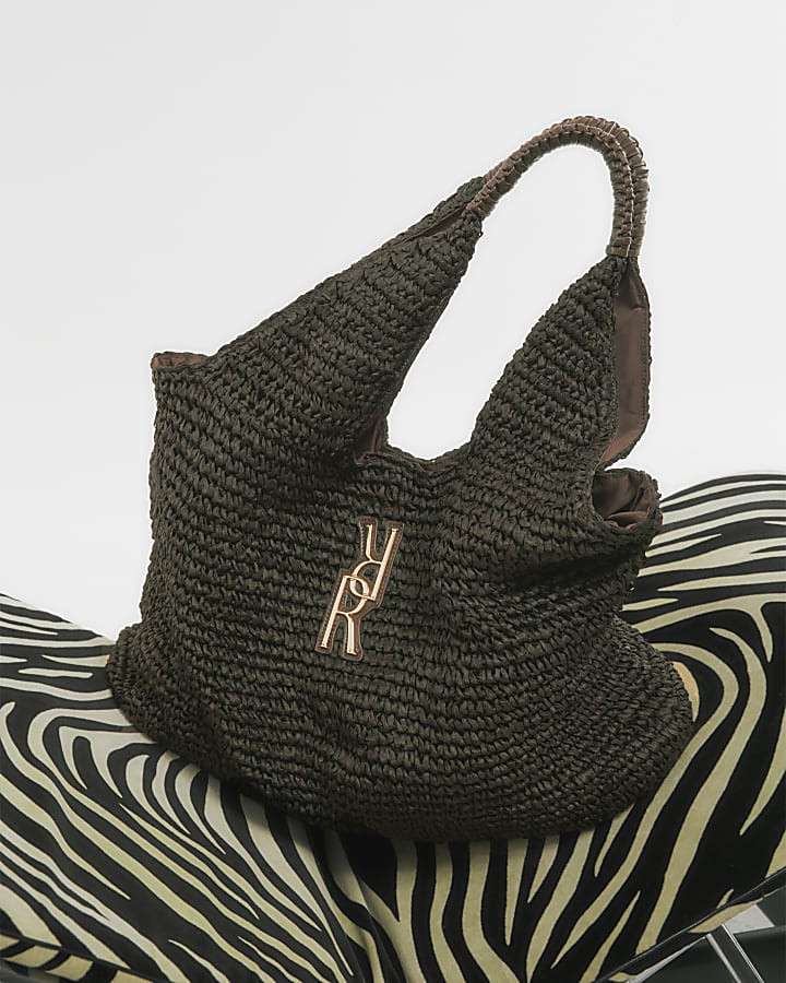 Brown Raffia Shopper Bag | River Island UK & IE