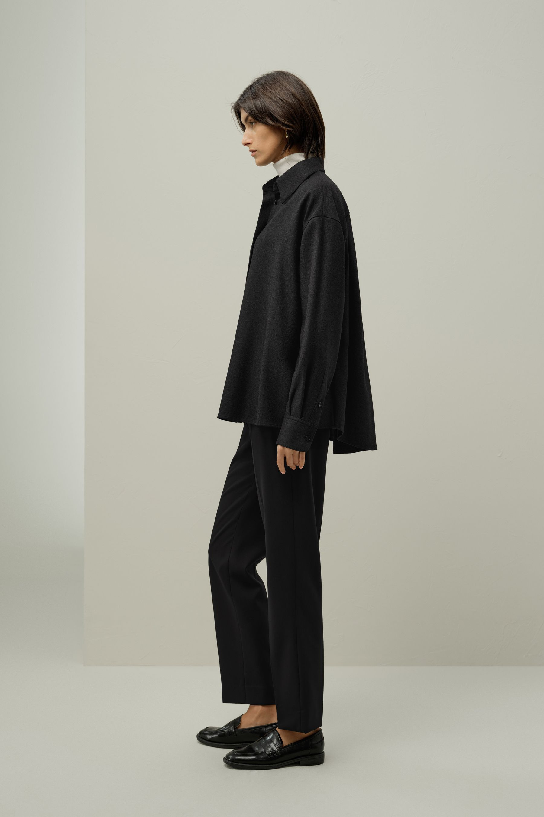 Silk-Wool Oversized Warm Shirt | LILYSILK