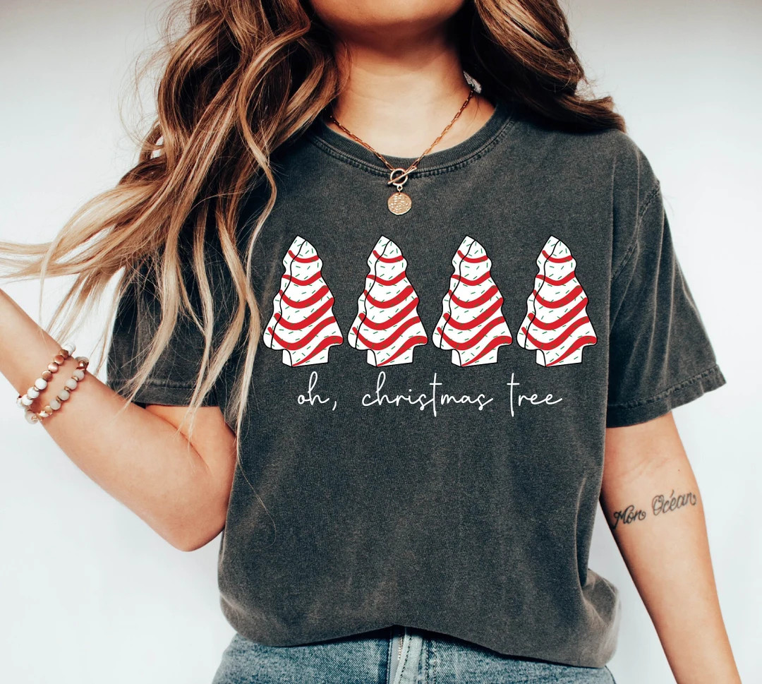 Comfort Colors® Oh Christmas Tree Shirt, Christmas Cake Shirt, Christmas Tree Cakes, Gift For Ch... | Etsy (US)