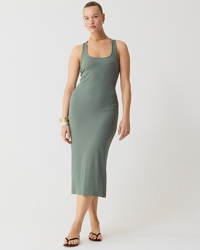 Cross-back midi dress in vintage rib | J. Crew US