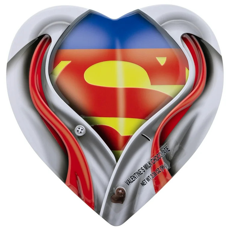 Galerie Superman™ Large Heart Tin with Milk Chocolate Hearts, 3.38 oz | Walmart (US)