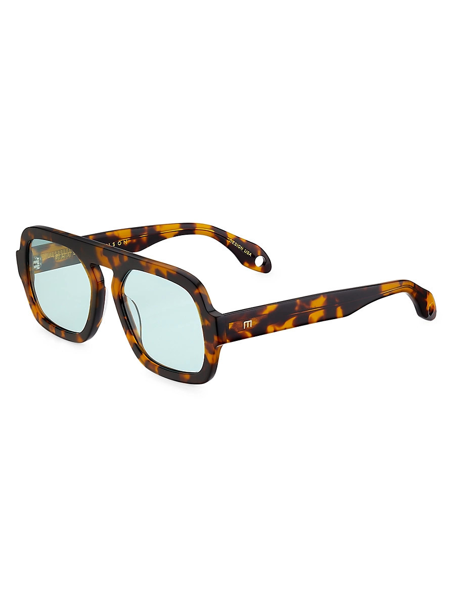 Women's Jane 54MM Sunglasses - Brown Tortoise Mint Green | Saks Fifth Avenue