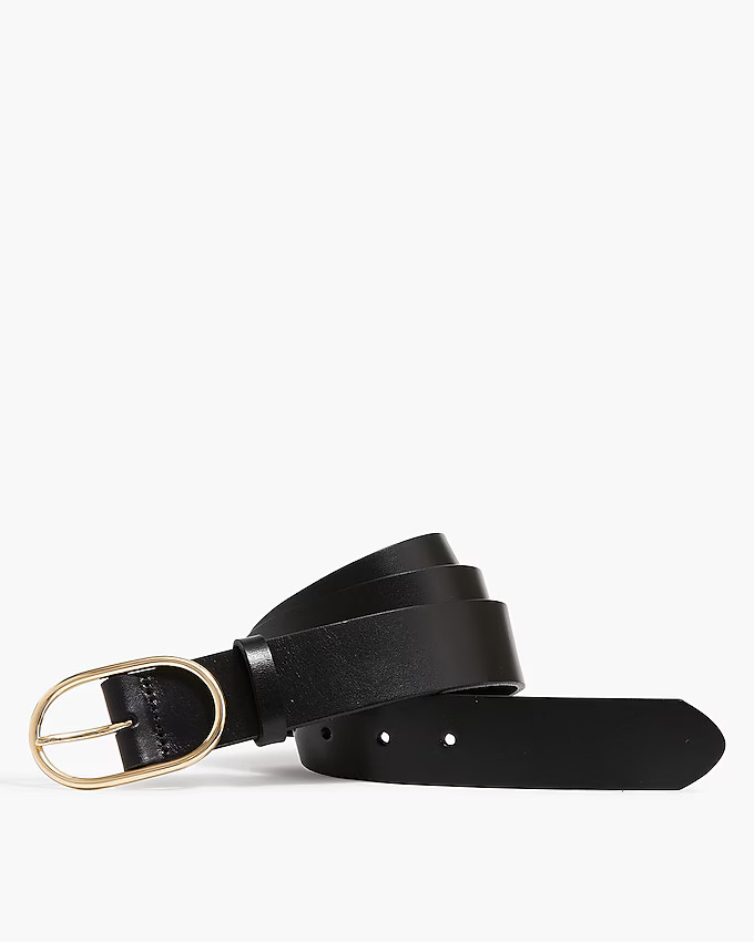 Oval-buckle leather belt | J.Crew Factory