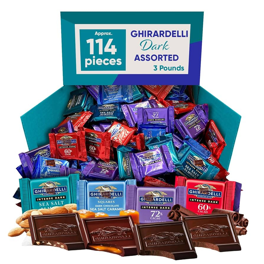 Premium Dark Chocolate Squares Assortment – 3 lb Bulk Bag (Approx. 114 Pieces) – Individually... | Amazon (US)