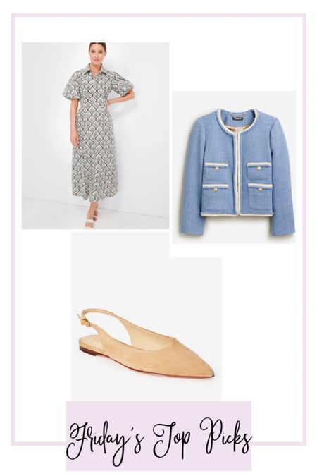Fall outfits. Fall dress. Floral dress for the fall. Blue tweed jacket. Tan suede ankle strap flats. Suede flats. Fall shoes. Workwear. Teachers outfit. Housedress 
.
.
.
… #ltkshoecrush #ltkseasonal

#LTKover40 #LTKworkwear #LTKstyletip