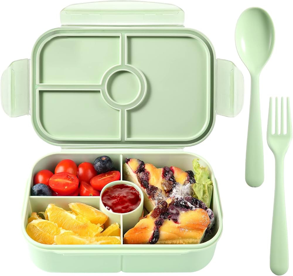Jeopace Bento Box for Kids Lunch Containers for Kids with 4 Compartments Kids Bento Lunch Box Mic... | Amazon (US)