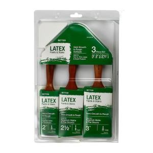 2 in. Flat Cut, 3 in. Flat Cut, 2.5 in. Angled Sash Polyester Paint Brush Set (3-Pack) | The Home Depot