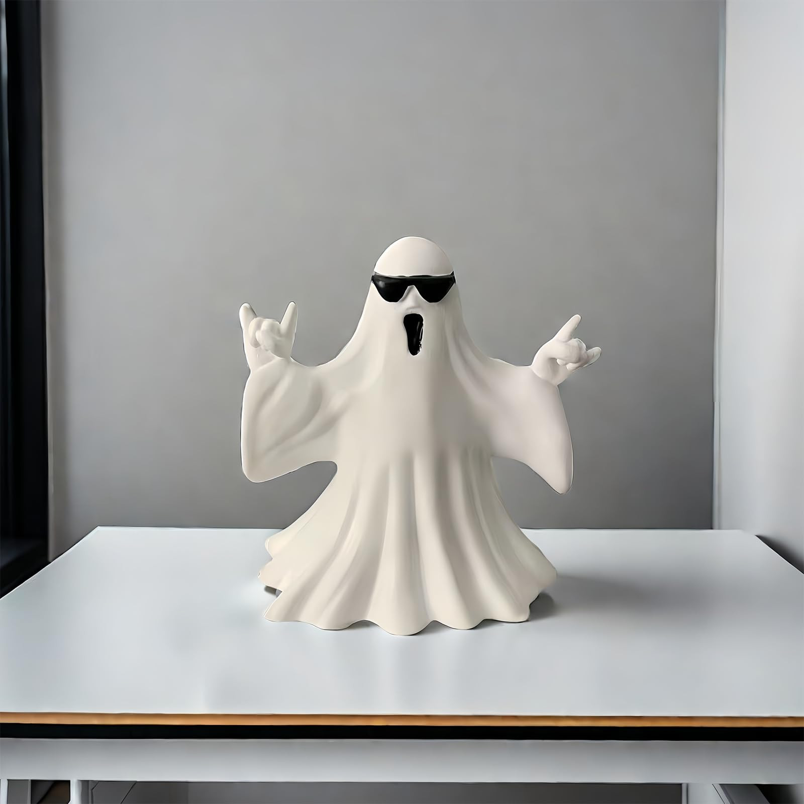 Halloween Ghost Figurine - Spooky Resin Ghost Statue, Cute Finger Ghost Ornaments, Perfect for In... | Amazon (US)