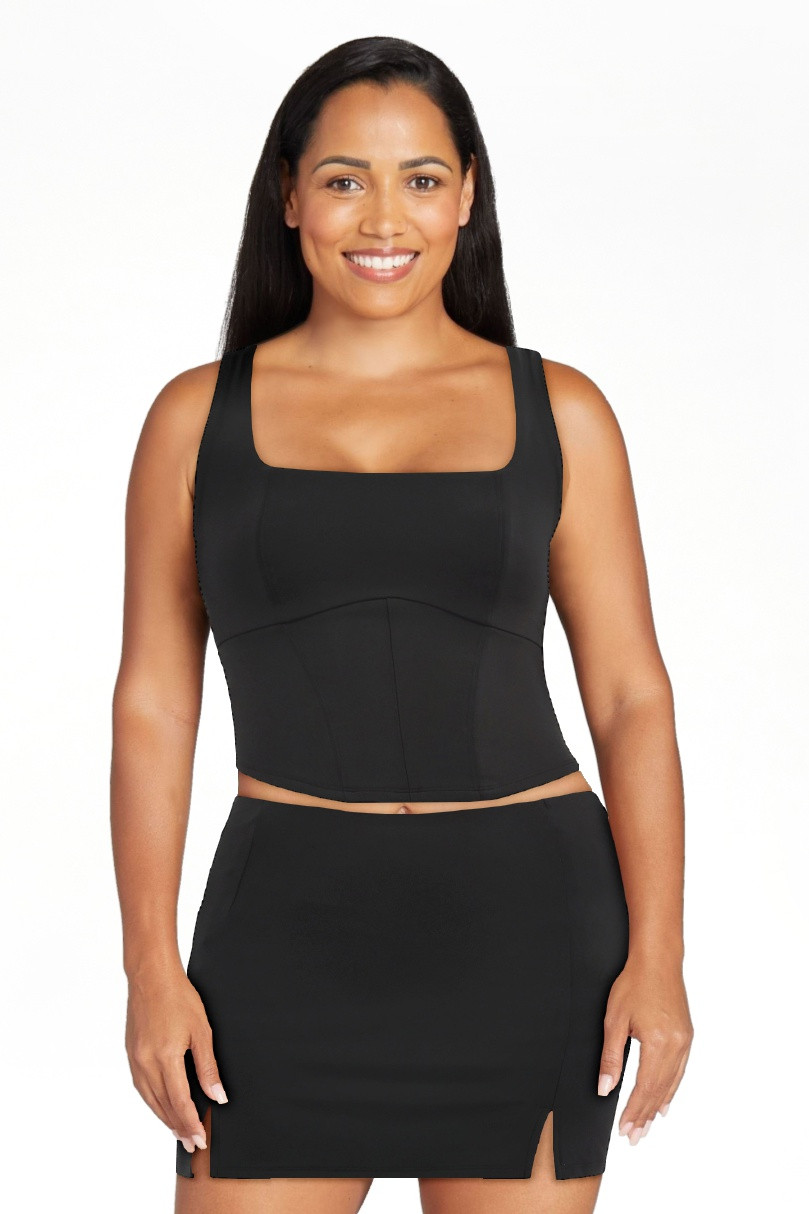 No Boundaries Active Square Neck Top and Skort Set, 2-Piece, Women's | Walmart (US)