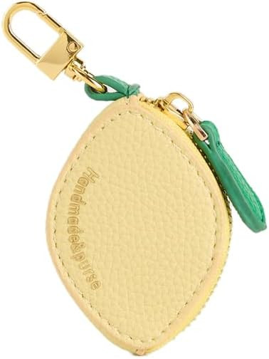 Lemon Shaped Coin Purse with Keychain, Mini Wallet, Yellow and Green, Cute Fashion Accessory | Amazon (US)