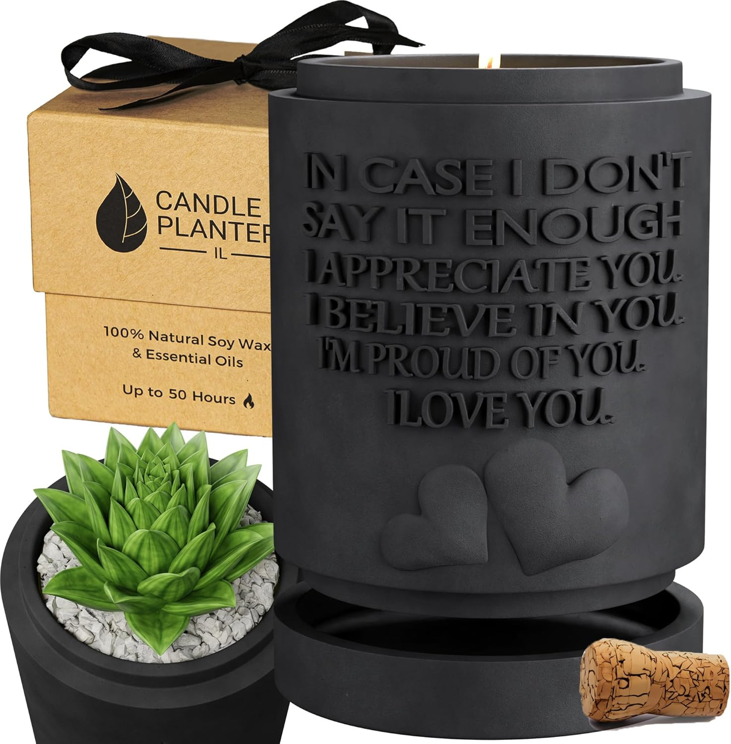 Candle Planter Triple Purpose Romantic, Aromatherapy Candles - Natural Soy Wax, Long-Lasting 50-H... | Amazon (US)