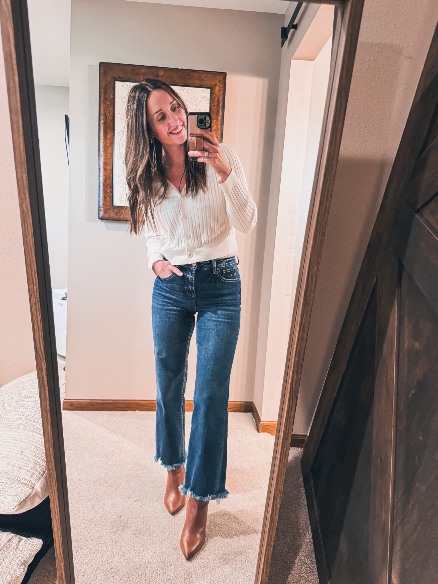 The comfiest cropped wide leg jeans. Wearing a 25 in the jeans and a medium in the target sweater 

#LTKSeasonal