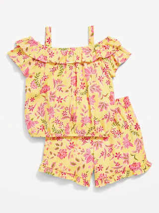 Off-The-Shoulder Ruffled Top and Shorts Set for Toddler Girls | Old Navy (US)
