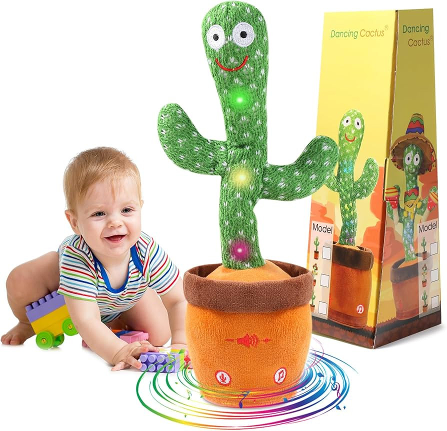 MIAODAM Dancing Talking Cactus Toy for Baby Toddler, Colorful Glowing Repeating What You Say, Sin... | Amazon (US)