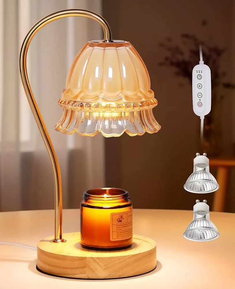 Candle Warmer Lamp Vintage Crystal Candle Wax Warmer with Dimmer