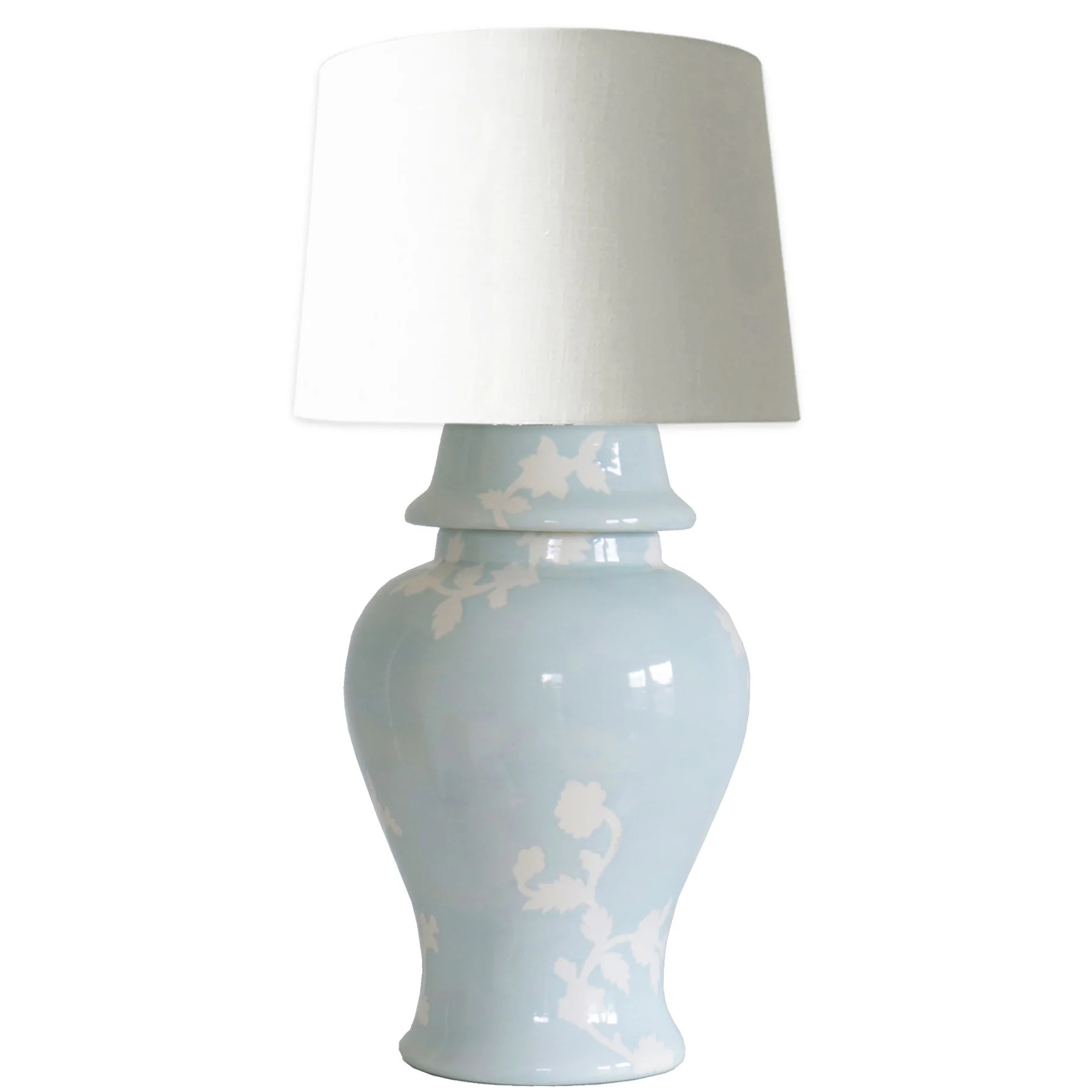 Chinoiserie Dreams Ginger Jar Lamp in Hydrangea Light Blue | Ruby Clay Company