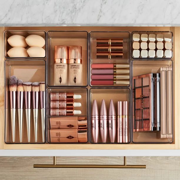 The Home Edit 8 Piece Beauty Drawer Edit, Clear Plastic Storage System - Walmart.com | Walmart (US)