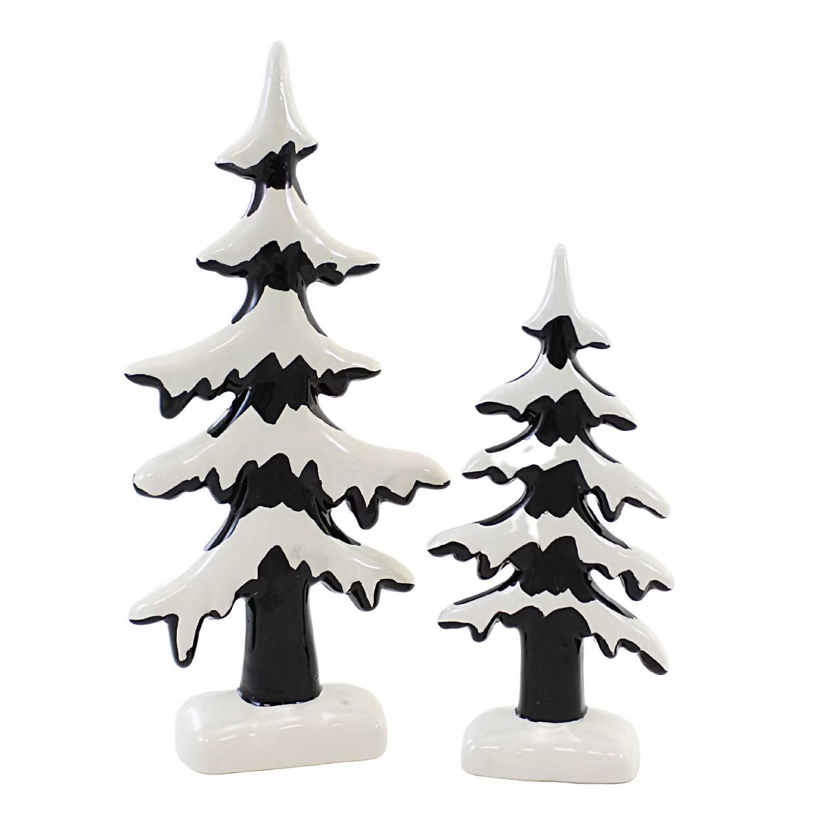 Christmas 11.5" Snowy Trees Black White Forest Primitives By Kathy  -  Decorative Sculptures | Target