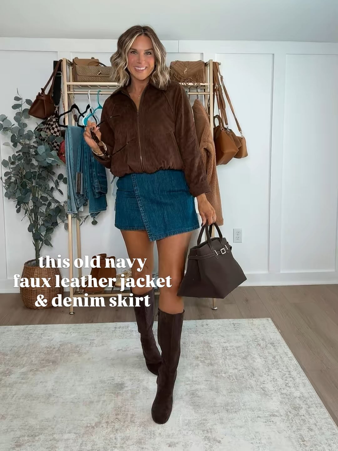 Some of my favorite ways to wear chocolate brown for fall - from the faux leather jacket, perfect cardigans, trendy polo sweater, to the best wedding guest dress and a look for less suede bag. Also styling with my favorite denim skort, wide leg levi's that fit like a dream, and go to cowboy boots and loafers. 

 #LTKootd #LTKmomlife #LTKSeasonal