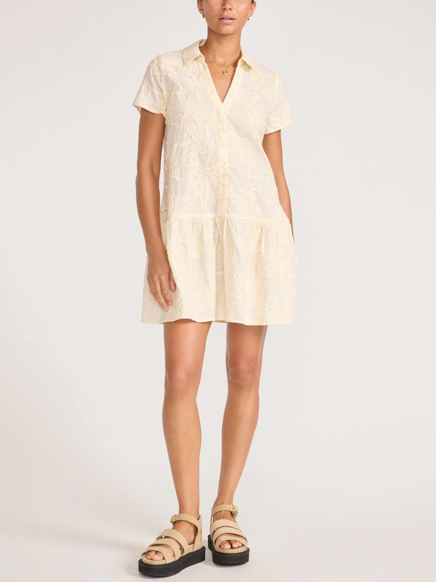 Women's Antibes Embroidered Dress in Ecru | Brochu Walker | Brochu Walker