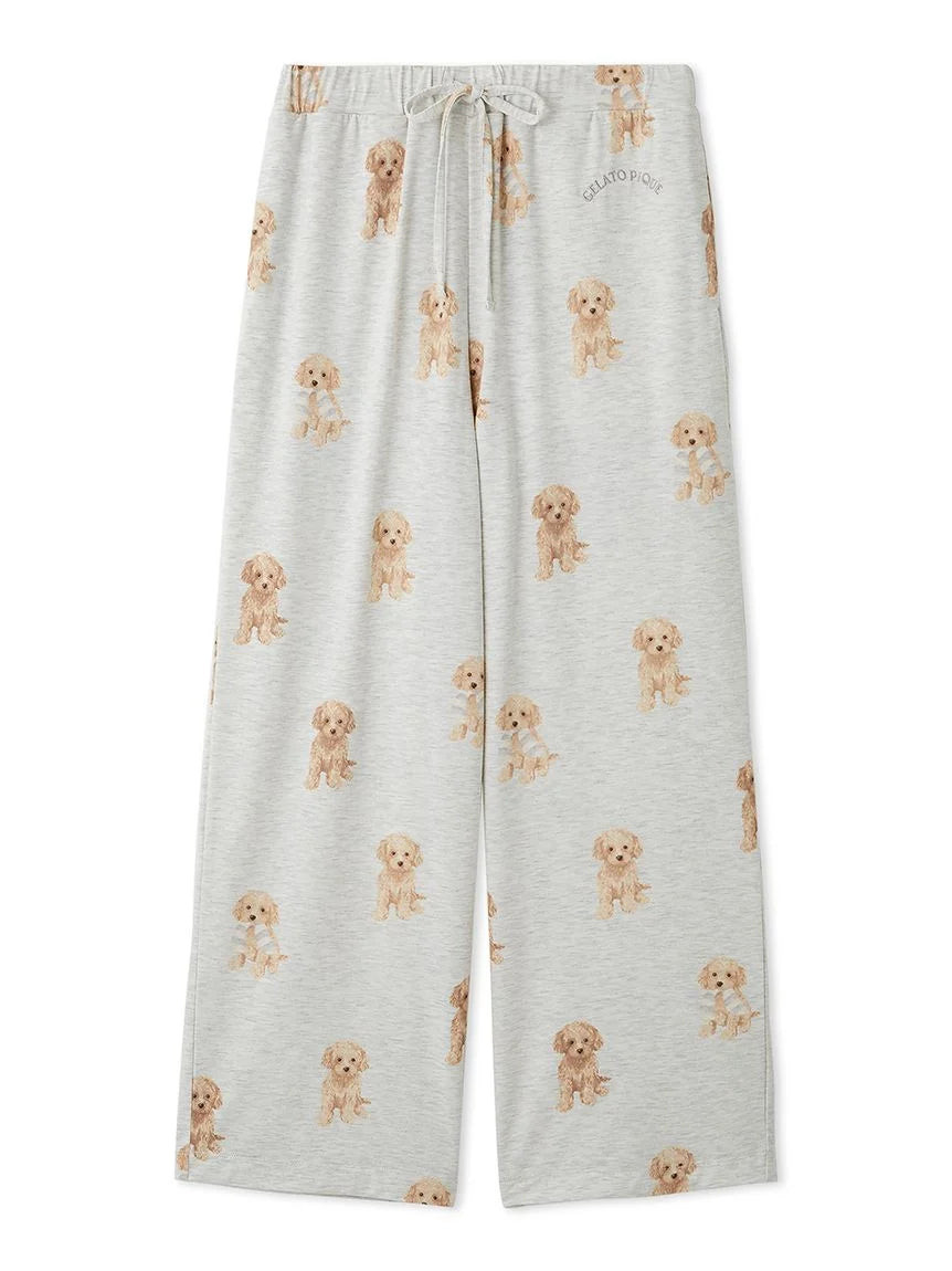 Toy Poodle Motif Lounge Pants | Gelato Pique