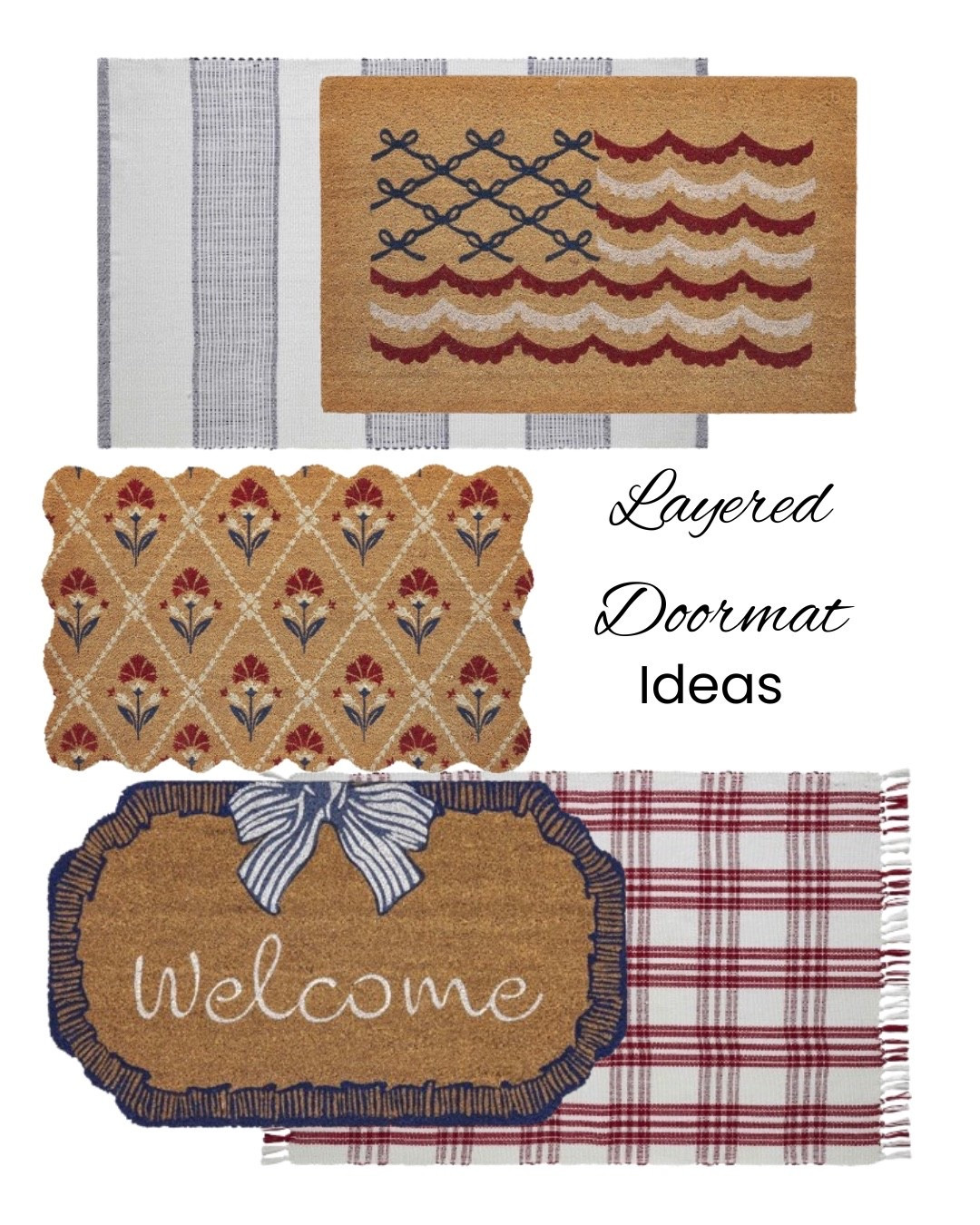 Layering your doormat is the easiest way to make your entry feel instantly styled 

These are the exact kinds of pieces I always look for—classic patterns, a little charm, and that collected look that makes your home feel warm and welcoming without trying too hard.

Think stripes + plaid + a pretty coir mat… it’s simple, timeless, and looks so high-end 

If your front porch feels a little flat, try this:
→ Start with a larger patterned rug
→ Layer a statement doormat on top
→ Stick to 2–3 colors for a cohesive look

It’s one of those small changes that makes a BIG difference.

Everything linked here is perfect for mixing + matching to create your own layered look 

#ltkhome #frontporchdecor #doormatstyle #layeredrugs #entrywaydecor #cozyhome #collectedhome #classicstyle #preppyhome #homedecorfinds #ltkstyle #neutralhome #southernstyle #timelessdecor

#LTKHome