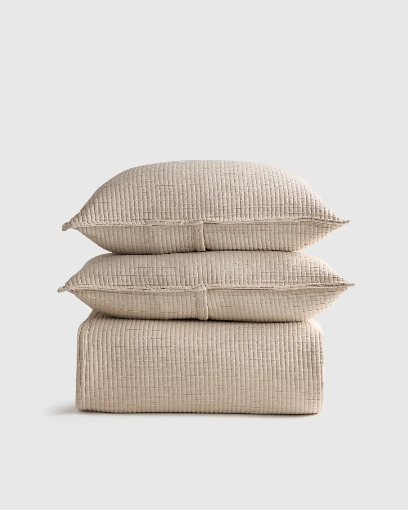 Organic Ribbed Cotton Coverlet Set in Toffee | Quince