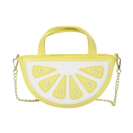 Packed Party Women's Lemon Slice Shaped Crossbody Bag, Yellow | Walmart (US)