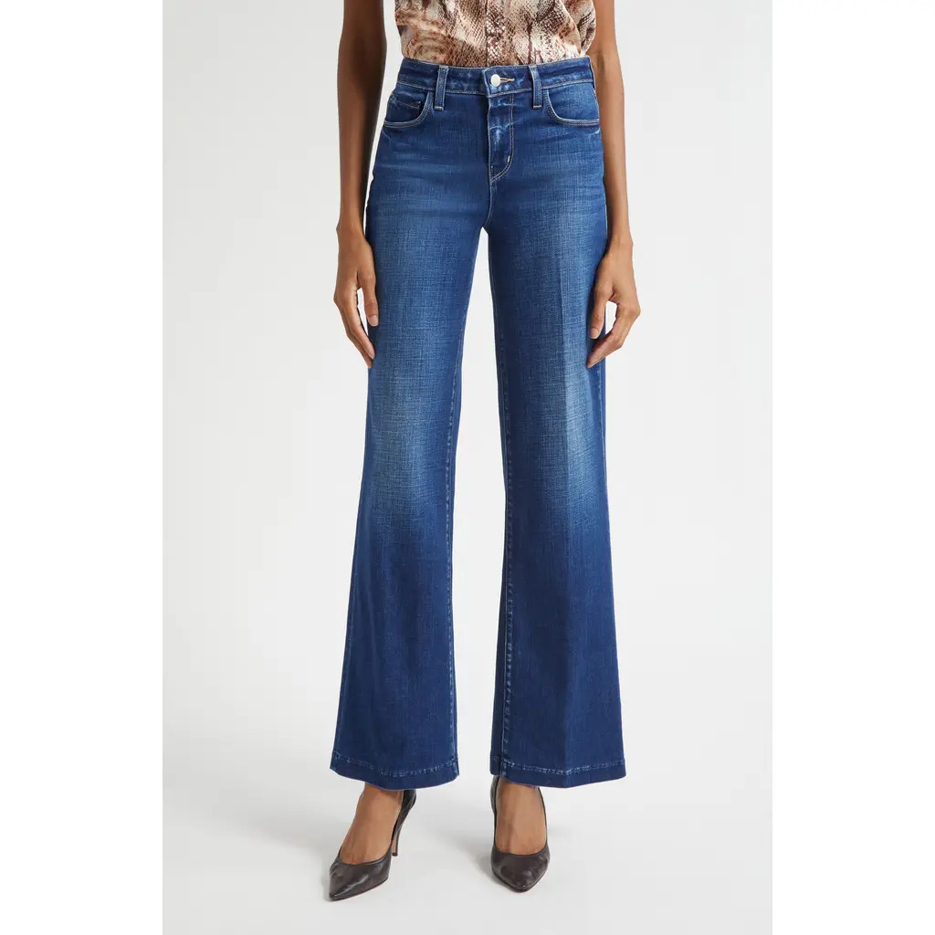 L'AGENCE Scottie High Waist Wide Leg Jeans in Marvista at Nordstrom, Size 30 | Nordstrom
