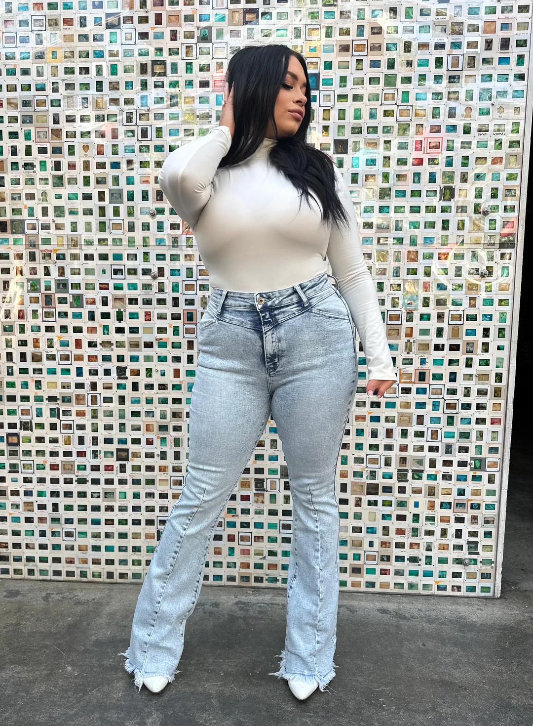 Keep Up Flare Acid Wash Jeans | Willow Boutique