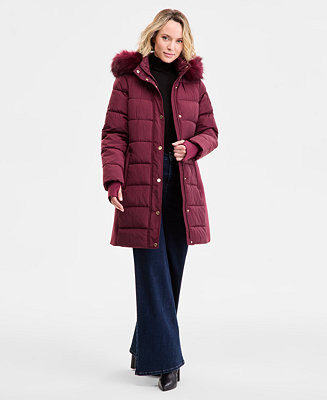 MICHAEL Michael Kors Women's Faux-Fur-Trim Hooded Puffer Coat, Exclusively at Macy's - Macy's | Macy's