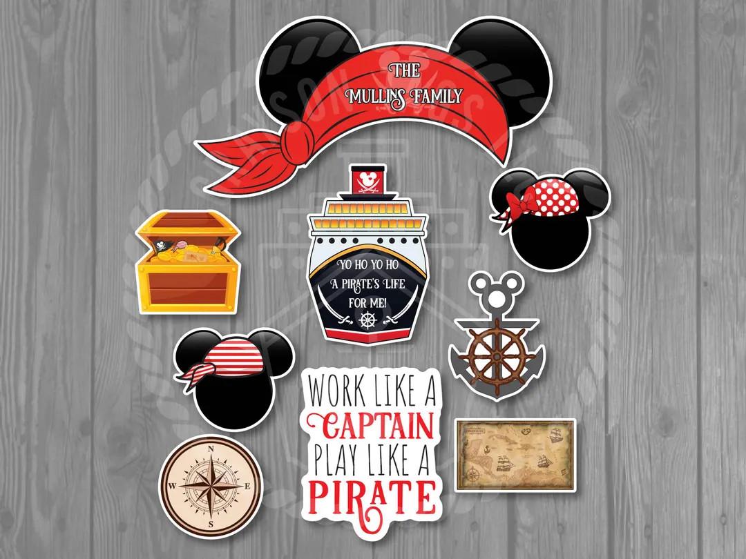 Pirate Hat Personalized Pirate Sign Group Magnet Set for Disney Cruise Doors | Etsy (US)