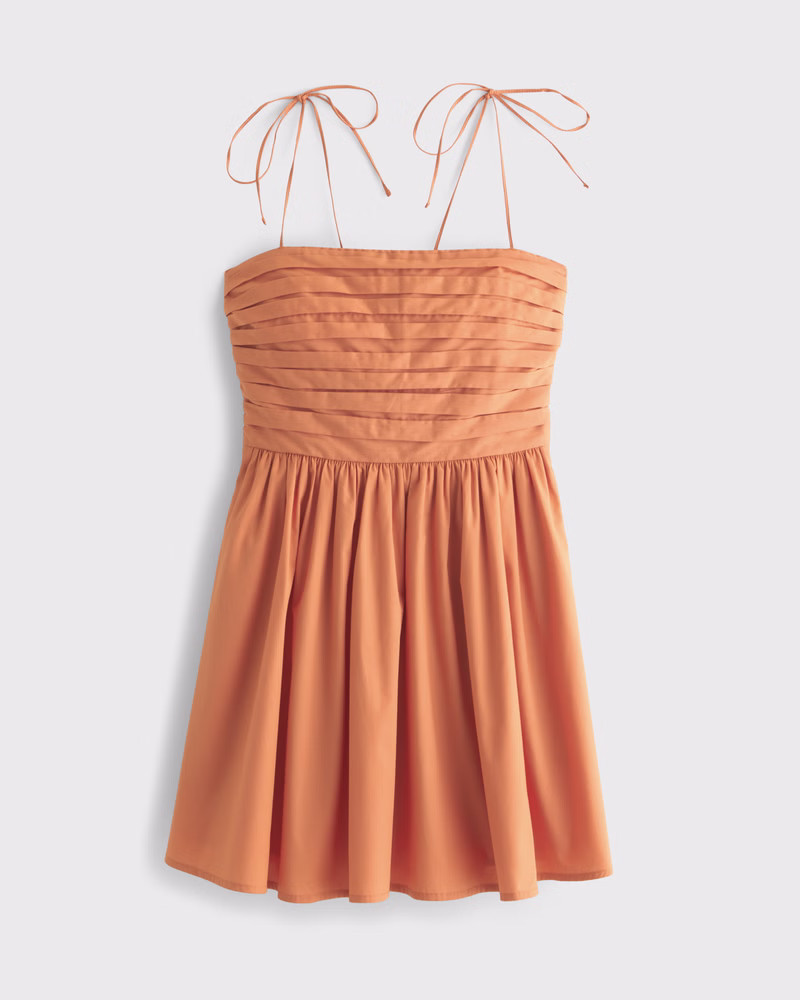 Abercrombie & Fitch Women's The A&F Emerson Tie-Strap Mini Dress in Melon - Size XXS PETITE | Abercrombie & Fitch (US)