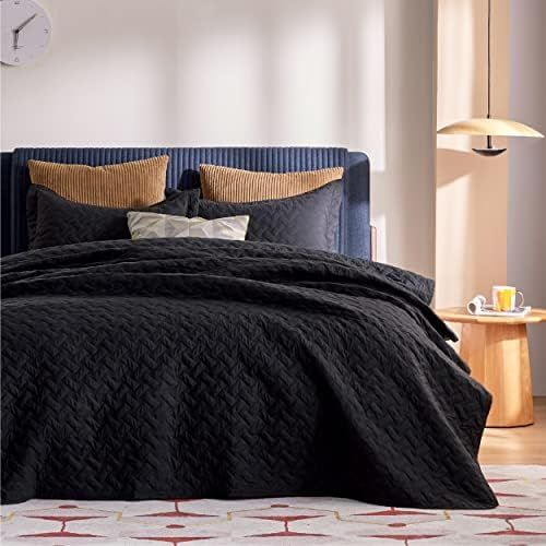 Bedsure Summer Quilt Set Twin Size Black- Lightweight Bedspread - Soft Bed Coverlet (Includes 1 Quil | Amazon (US)